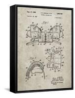 PP504-Sandstone Vintage Football Shoulder Pads Patent Poster-Cole Borders-Framed Stretched Canvas