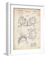 PP504-Vintage Parchment Vintage Football Shoulder Pads Patent Poster-Cole Borders-Framed Giclee Print