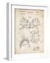 PP504-Vintage Parchment Vintage Football Shoulder Pads Patent Poster-Cole Borders-Framed Giclee Print