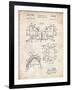 PP504-Vintage Parchment Vintage Football Shoulder Pads Patent Poster-Cole Borders-Framed Giclee Print