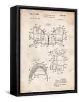 PP504-Vintage Parchment Vintage Football Shoulder Pads Patent Poster-Cole Borders-Framed Stretched Canvas