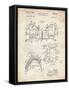 PP504-Vintage Parchment Vintage Football Shoulder Pads Patent Poster-Cole Borders-Framed Stretched Canvas