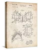 PP504-Vintage Parchment Vintage Football Shoulder Pads Patent Poster-Cole Borders-Stretched Canvas