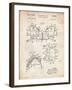 PP504-Vintage Parchment Vintage Football Shoulder Pads Patent Poster-Cole Borders-Framed Giclee Print