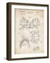 PP504-Vintage Parchment Vintage Football Shoulder Pads Patent Poster-Cole Borders-Framed Art Print
