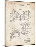 PP504-Vintage Parchment Vintage Football Shoulder Pads Patent Poster-Cole Borders-Mounted Art Print