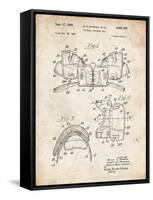 PP504-Vintage Parchment Vintage Football Shoulder Pads Patent Poster-Cole Borders-Framed Stretched Canvas