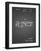 PP506-Black Grid Firetruck 1940 Patent Poster-Cole Borders-Framed Giclee Print