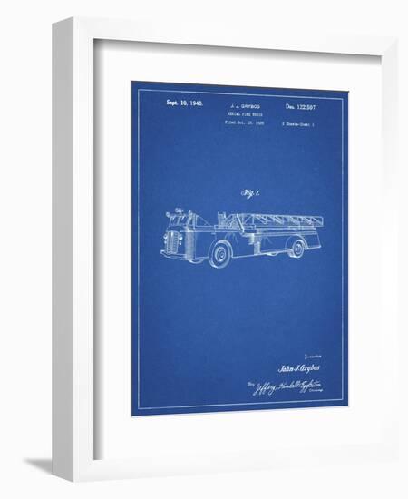 PP506-Blueprint Firetruck 1940 Patent Poster-Cole Borders-Framed Giclee Print