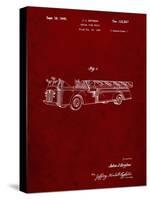 PP506-Burgundy Firetruck 1940 Patent Poster-Cole Borders-Stretched Canvas