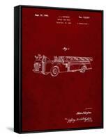 PP506-Burgundy Firetruck 1940 Patent Poster-Cole Borders-Framed Stretched Canvas