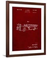 PP506-Burgundy Firetruck 1940 Patent Poster-Cole Borders-Framed Giclee Print