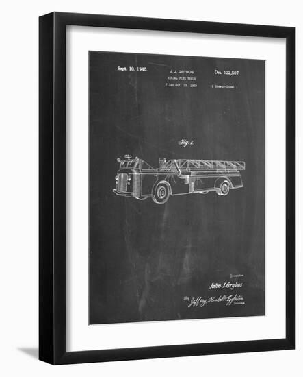 PP506-Chalkboard Firetruck 1940 Patent Poster-Cole Borders-Framed Giclee Print