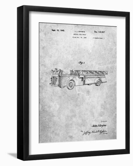 PP506-Slate Firetruck 1940 Patent Poster-Cole Borders-Framed Giclee Print