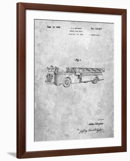 PP506-Slate Firetruck 1940 Patent Poster-Cole Borders-Framed Giclee Print