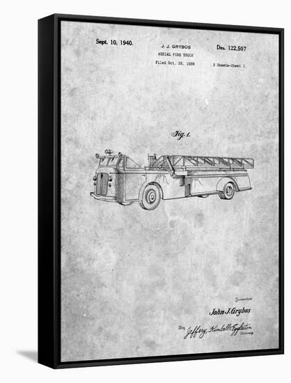 PP506-Slate Firetruck 1940 Patent Poster-Cole Borders-Framed Stretched Canvas