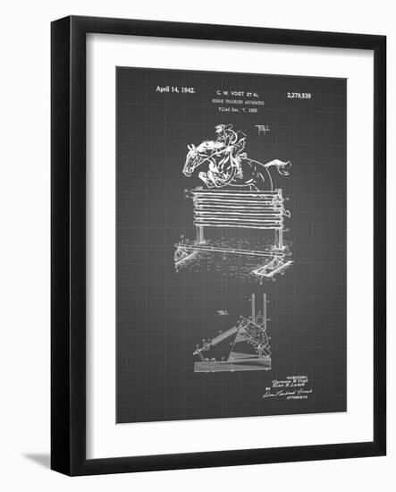 PP507-Black Grid Equestrian Training Oxer Patent Poster-Cole Borders-Framed Giclee Print