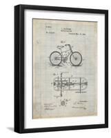 PP51-Antique Grid Parchment Bicycle Gearing 1894 Patent Poster-Cole Borders-Framed Giclee Print