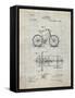 PP51-Antique Grid Parchment Bicycle Gearing 1894 Patent Poster-Cole Borders-Framed Stretched Canvas