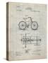 PP51-Antique Grid Parchment Bicycle Gearing 1894 Patent Poster-Cole Borders-Stretched Canvas