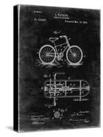 PP51-Black Grunge Bicycle Gearing 1894 Patent Poster-Cole Borders-Stretched Canvas