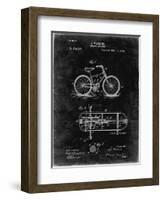 PP51-Black Grunge Bicycle Gearing 1894 Patent Poster-Cole Borders-Framed Giclee Print