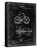 PP51-Black Grunge Bicycle Gearing 1894 Patent Poster-Cole Borders-Framed Stretched Canvas