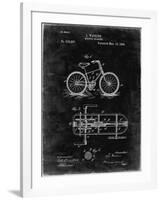 PP51-Black Grunge Bicycle Gearing 1894 Patent Poster-Cole Borders-Framed Giclee Print