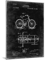 PP51-Black Grunge Bicycle Gearing 1894 Patent Poster-Cole Borders-Mounted Giclee Print