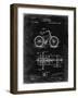 PP51-Black Grunge Bicycle Gearing 1894 Patent Poster-Cole Borders-Framed Giclee Print