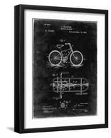 PP51-Black Grunge Bicycle Gearing 1894 Patent Poster-Cole Borders-Framed Giclee Print