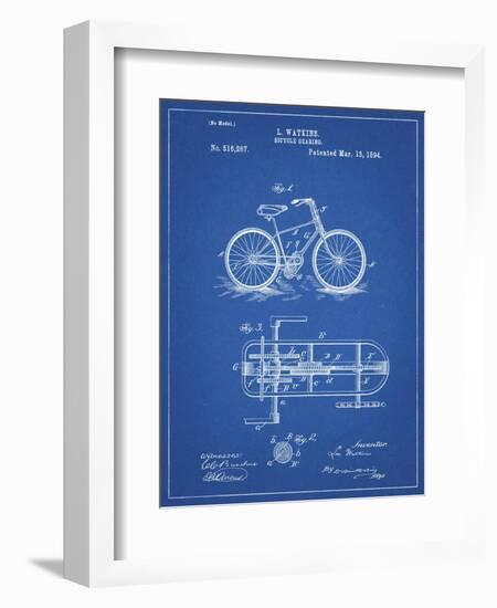 PP51-Blueprint Bicycle Gearing 1894 Patent Poster-Cole Borders-Framed Giclee Print