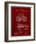 PP51-Burgundy Bicycle Gearing 1894 Patent Poster-Cole Borders-Framed Giclee Print