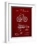 PP51-Burgundy Bicycle Gearing 1894 Patent Poster-Cole Borders-Framed Giclee Print