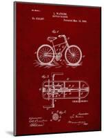 PP51-Burgundy Bicycle Gearing 1894 Patent Poster-Cole Borders-Mounted Giclee Print