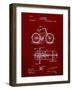 PP51-Burgundy Bicycle Gearing 1894 Patent Poster-Cole Borders-Framed Giclee Print