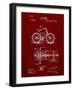 PP51-Burgundy Bicycle Gearing 1894 Patent Poster-Cole Borders-Framed Giclee Print