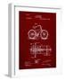 PP51-Burgundy Bicycle Gearing 1894 Patent Poster-Cole Borders-Framed Giclee Print