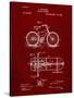 PP51-Burgundy Bicycle Gearing 1894 Patent Poster-Cole Borders-Stretched Canvas