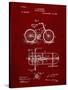 PP51-Burgundy Bicycle Gearing 1894 Patent Poster-Cole Borders-Stretched Canvas