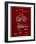 PP51-Burgundy Bicycle Gearing 1894 Patent Poster-Cole Borders-Framed Premium Giclee Print