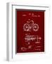 PP51-Burgundy Bicycle Gearing 1894 Patent Poster-Cole Borders-Framed Premium Giclee Print