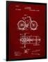 PP51-Burgundy Bicycle Gearing 1894 Patent Poster-Cole Borders-Framed Giclee Print