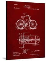 PP51-Burgundy Bicycle Gearing 1894 Patent Poster-Cole Borders-Stretched Canvas