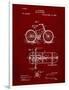 PP51-Burgundy Bicycle Gearing 1894 Patent Poster-Cole Borders-Framed Premium Giclee Print