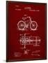 PP51-Burgundy Bicycle Gearing 1894 Patent Poster-Cole Borders-Framed Premium Giclee Print