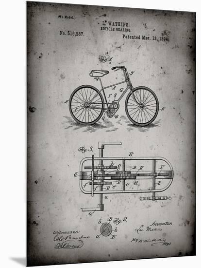 PP51-Faded Grey Bicycle Gearing 1894 Patent Poster-Cole Borders-Mounted Premium Giclee Print
