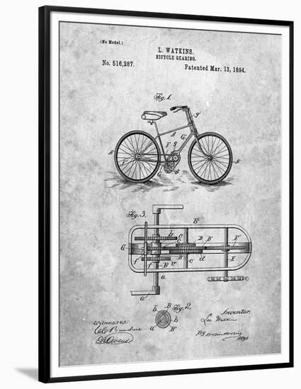 PP51-Slate Bicycle Gearing 1894 Patent Poster-Cole Borders-Framed Premium Giclee Print