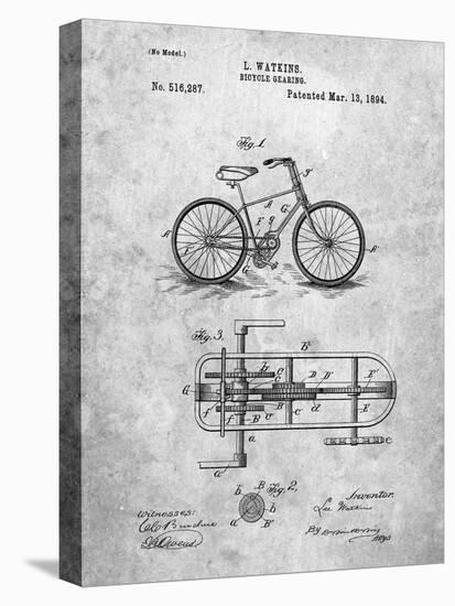 PP51-Slate Bicycle Gearing 1894 Patent Poster-Cole Borders-Stretched Canvas