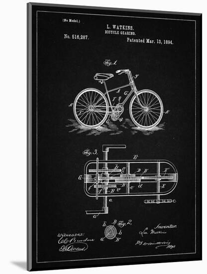 PP51-Vintage Black Bicycle Gearing 1894 Patent Poster-Cole Borders-Mounted Giclee Print